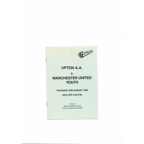 Upton v Manchester United Youth Friendly Football Programme 1995/96