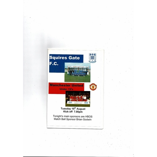 Squires Gate v Manchester United U19 Friendly Football Programme 2003/04