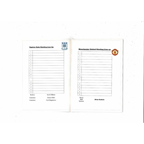 Squires Gate v Manchester United U19 Friendly Football Programme 2003/04