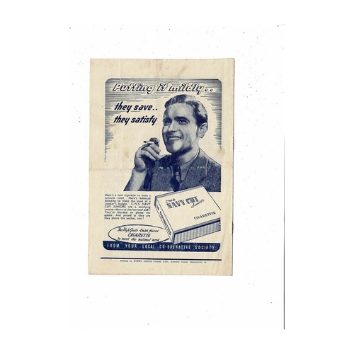 1947/48 Manchester City v Huddersfield Town Football Programme