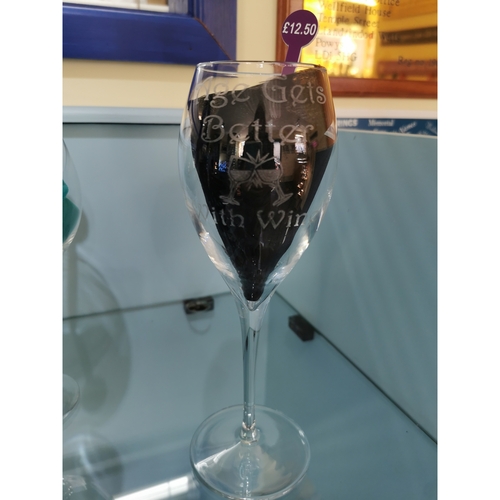 Engraved Wine glass "age gets better with wine"