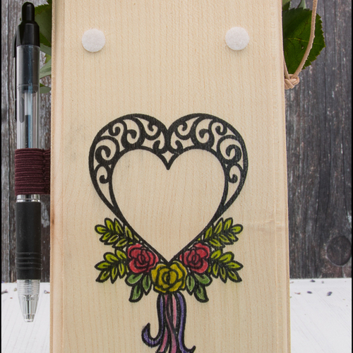 Heart Sycamore Notepad Holder