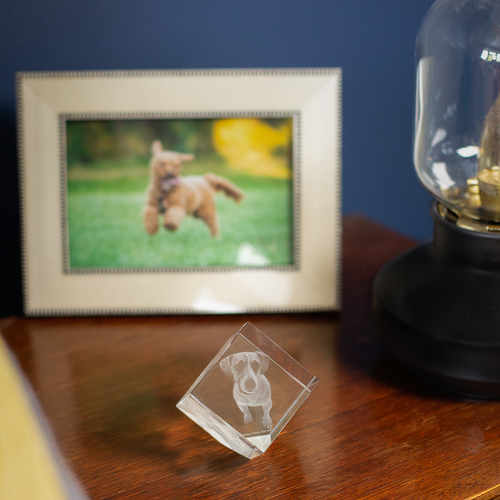 Small Crystal Cube with cut away corner