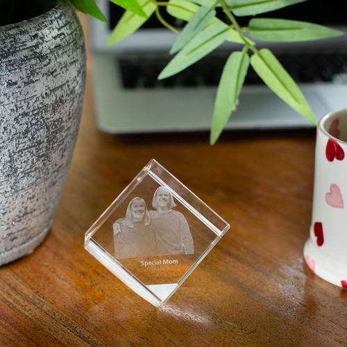 Medium Crystal Cube with cut away corner