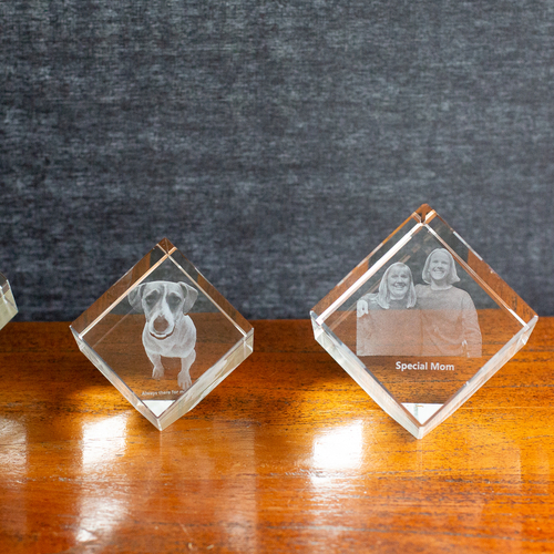 Medium Crystal Cube with cut away corner