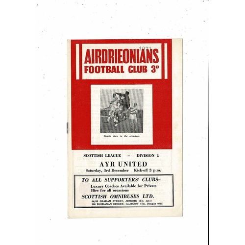 1960/61 Airdrie v Ayr United Football Programme