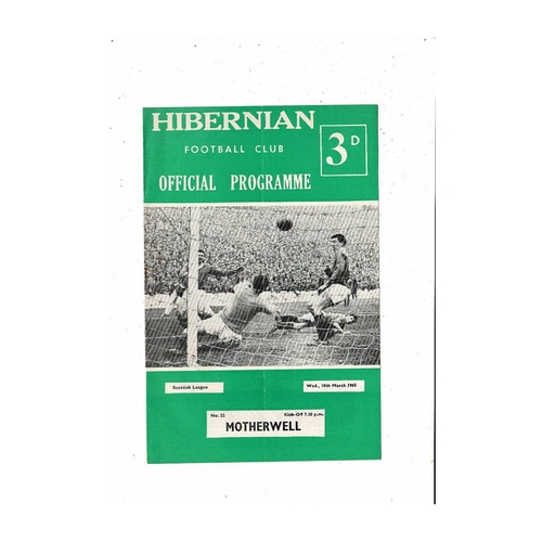 1964/65 Hibernian v Motherwell Football Programme