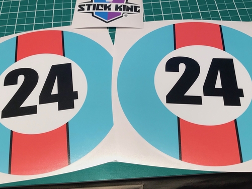 2 X GULF GT40 Classic Retro Style Race Numbers - Vinyl Stickers/Decals Car 200mm
