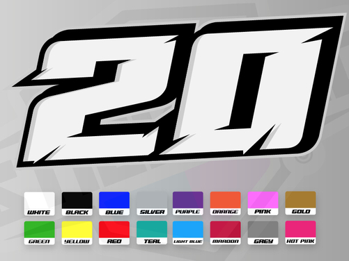 3 X Custom Racing Numbers - Vinyl Stickers / Decals - Race Motorbike Edgy Style