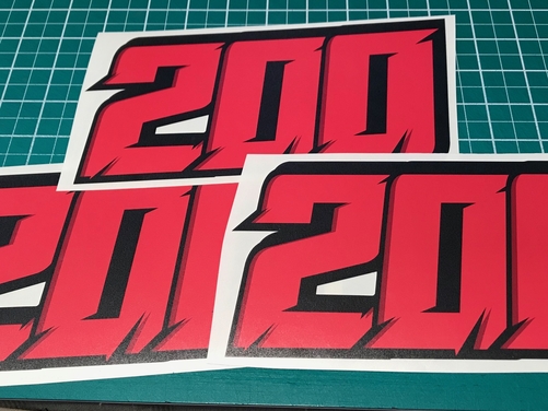 3 X Custom Racing Numbers - Vinyl Stickers / Decals - Race Motorbike Edgy Style