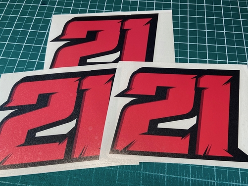3 X Custom Racing Numbers - Vinyl Stickers / Decals - Race Motorbike Edgy Style