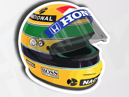 Ayrton Senna F1 Legend Helmet Sticker Decal