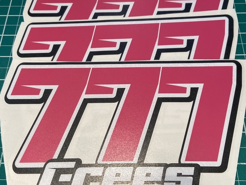 3 X Custom Race Number & Name - Vinyl Stickers / Decals