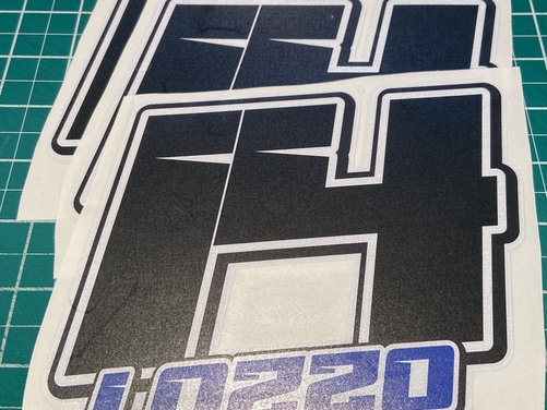 3 X Custom Race Number & Name - Vinyl Stickers / Decals