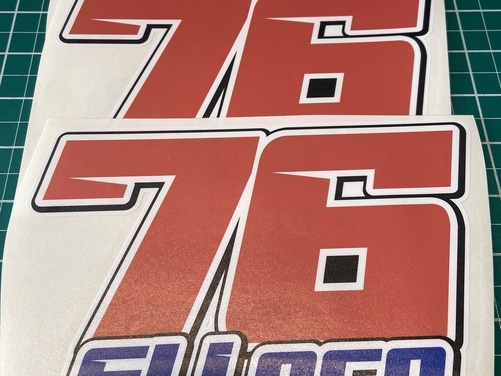3 X Custom Race Number & Name - Vinyl Stickers / Decals