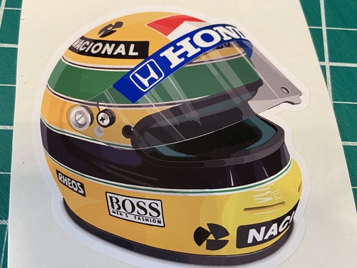 Ayrton Senna F1 Legend Helmet Sticker Decal