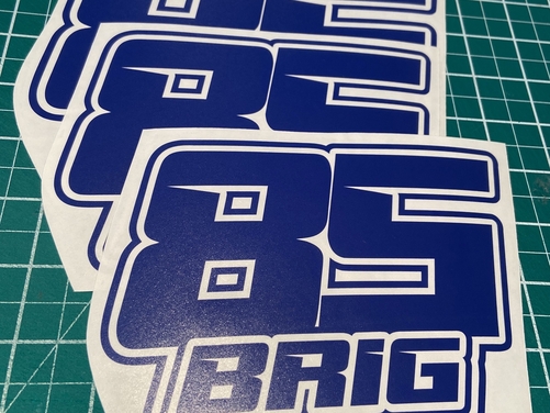 3 X Custom Racing Numbers & Name - Vinyl Stickers/Decals