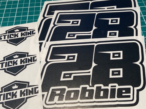 3 X Custom Racing Numbers & Name - Vinyl Stickers/Decals