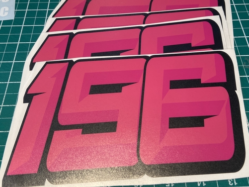 3 X Custom Racing Numbers - Vinyl Stickers / Decals - Race Motorbike 3D Style