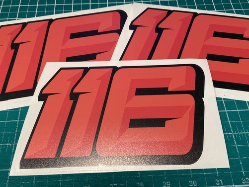 3 X Custom Racing Numbers - Vinyl Stickers / Decals - Race Motorbike 3D Style