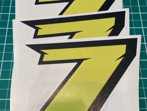 3 X Custom Racing Numbers - Vinyl Stickers / Decals - Race Motorbike Edgy Style