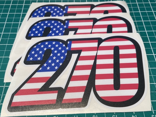 3 X Racing Race Numbers with USA American Flag