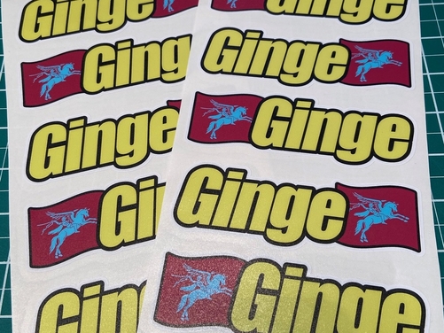 2 X Personalised Rider Name Screen Stickers with FLAG