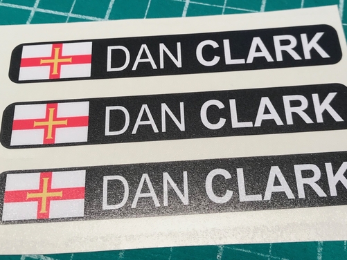 3 X Custom Rider Name Helmet Stickers - Bike Bicycle Cycling - Choose Flag