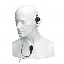 EA12/DX D' shaped earpiece with tie clip microphone / PTT