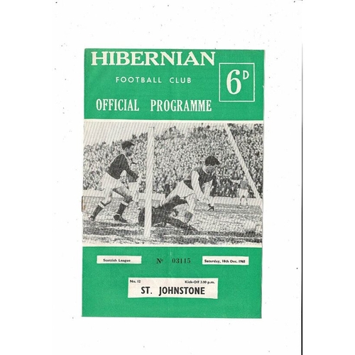 1965/66 Hibernian v St. Johnstone Football Programme