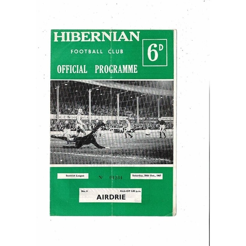 1967/68 Hibernian v Airdrie Football Programme