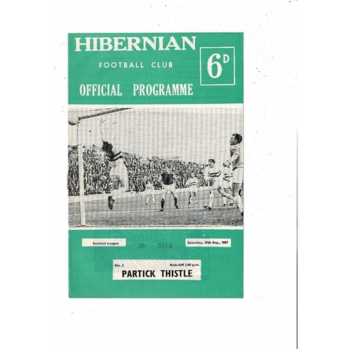 1967/68 Hibernian v Partick Thistle Football Programme
