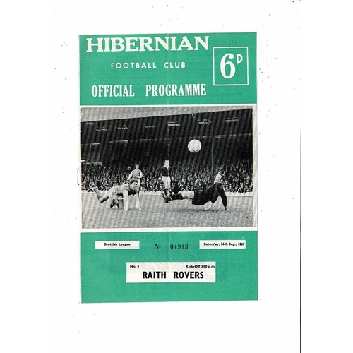 1967/68 Hibernian v Raith Rovers Football Programme