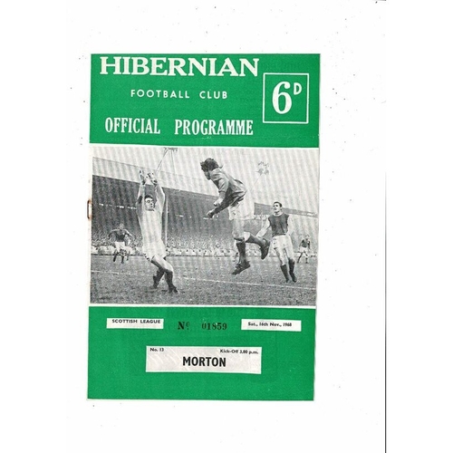 1968/69 Hibernian v Morton Football Programme