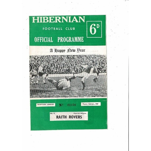 1968/69 Hibernian v Raith Rovers Football Programme