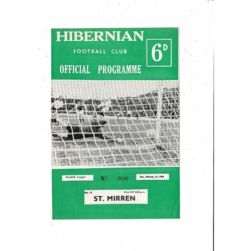 1968/69 Hibernian v St Mirren Football Programme