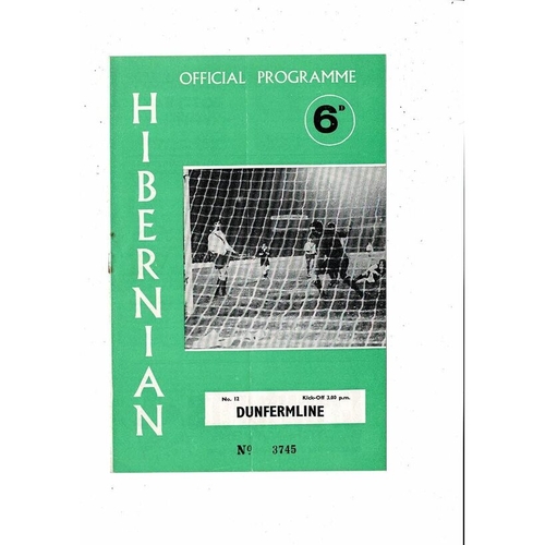 1969/70 Hibernian v Dunfermline Football Programme