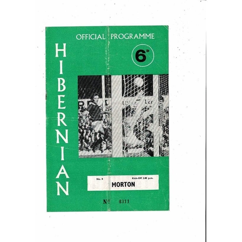 1969/70 Hibernian v Morton Football Programme
