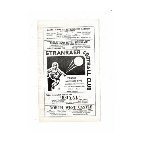 1966/67 Stranraer v Brechin City League Cup Football Programme