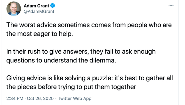 Giving Advice is Like Solving a Puzzle