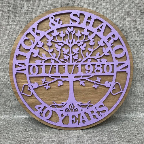 Personalised Tree of Life Anniversary Plaque – Custom Names & Date