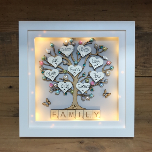 “Pretty with pearls ” family tree frame