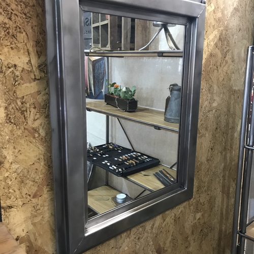 Industrial metal framed mirror - rectangle