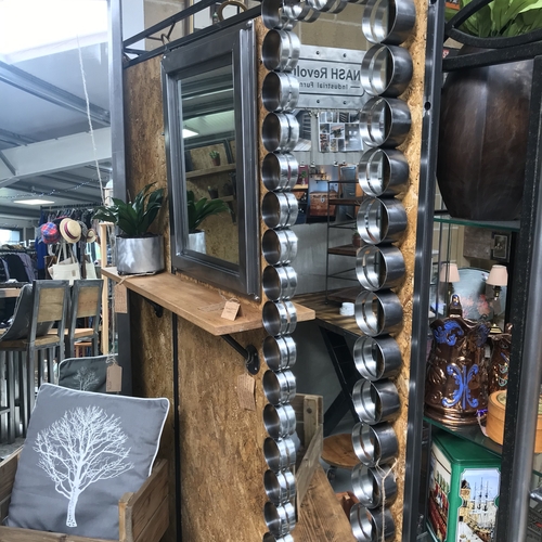 Tall industrial ring mirror