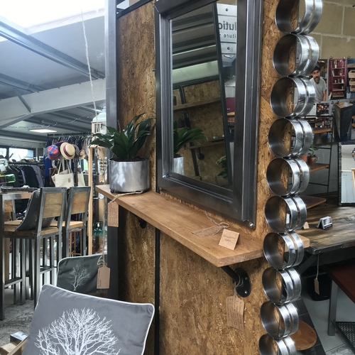 Tall industrial ring mirror