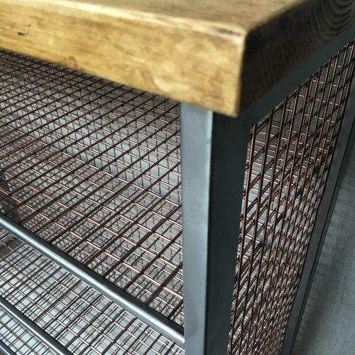 Bespoke industrial mesh shelving unit