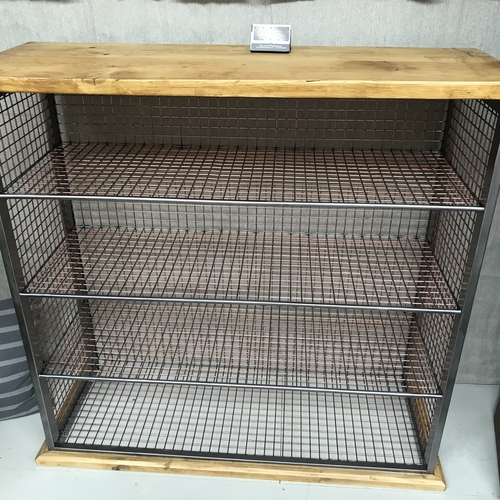 Bespoke industrial mesh shelving unit