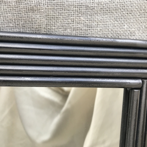 Industrial multi metal bar design mirror frame