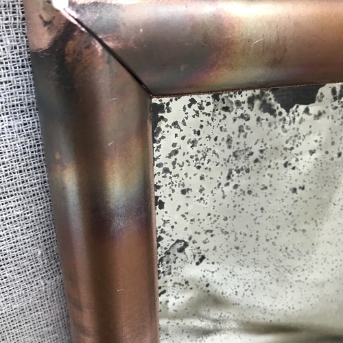 Copper pipe vintage mirror