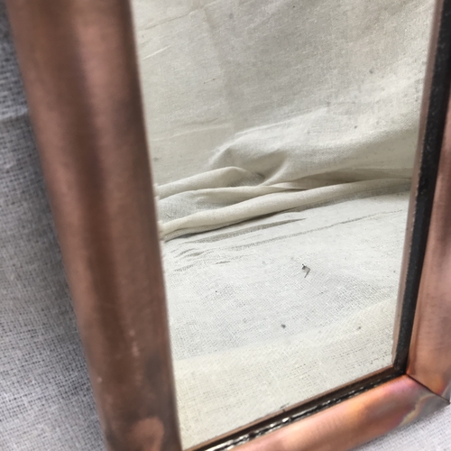 Copper pipe vintage mirror